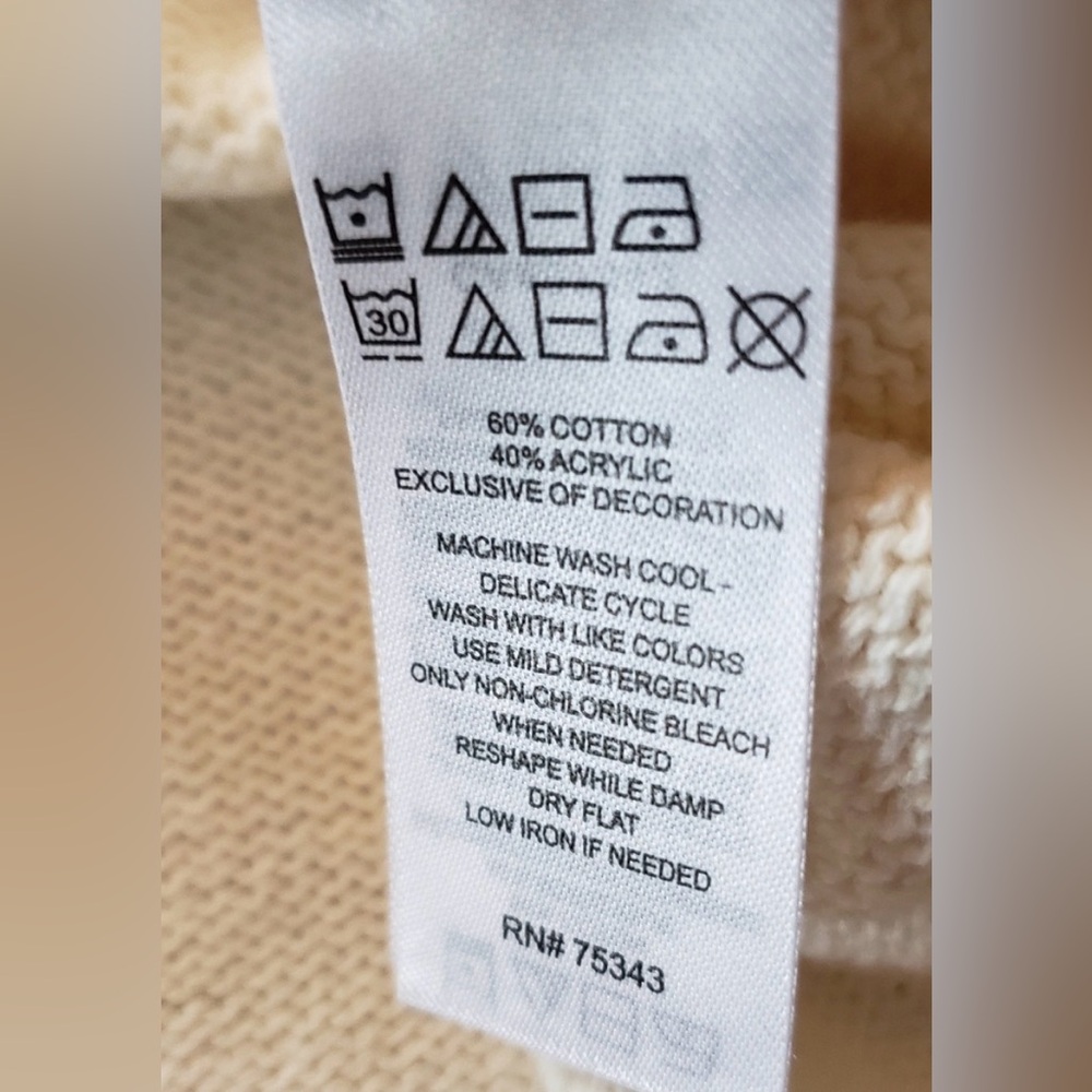 Cream and Orange Crew Neck Sweater w/matching tote bag - Picture 7 of 9